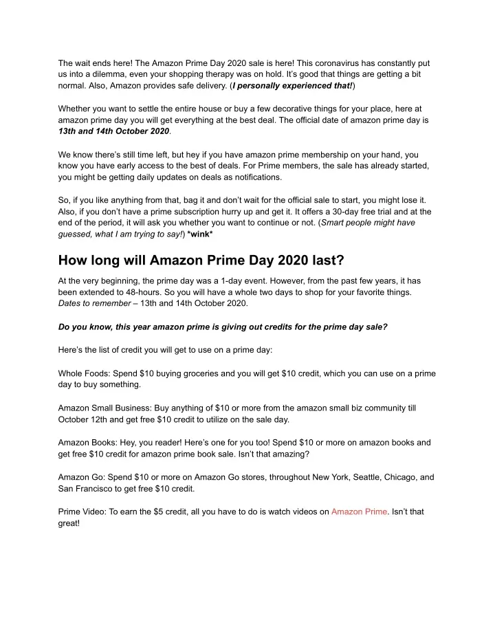 the wait ends here the amazon prime day 2020 sale