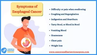 Symptoms of Esophageal Cancer | Esophageal Cancer Treatment in Bangalore