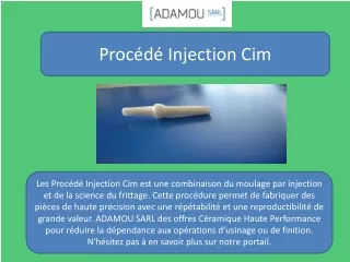 Procédé Injection Cim