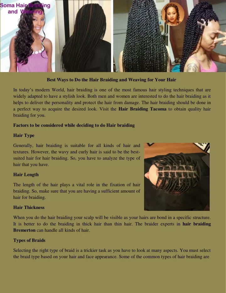 best ways to do the hair braiding and weaving