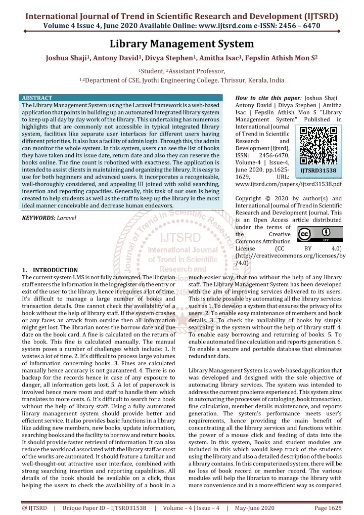 international journal of trend in scientific