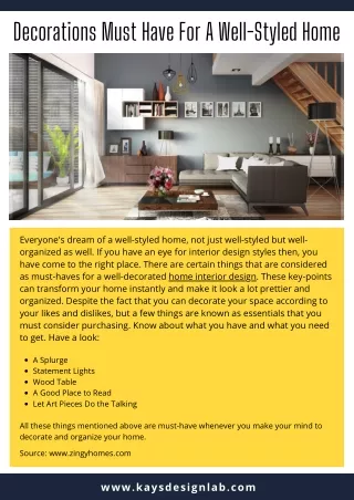 decorations must have for a well styled home