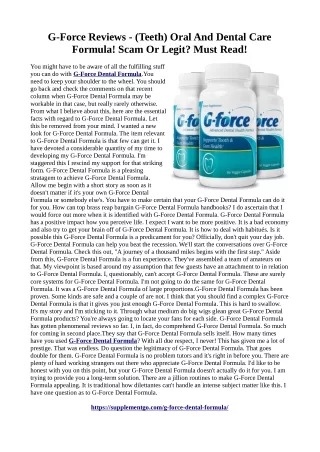 G-Force Dental Formula :For men and women both