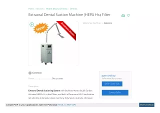 Extraoral Dental Suction Machine (HEPA H14 Filter   Brushless Motor)