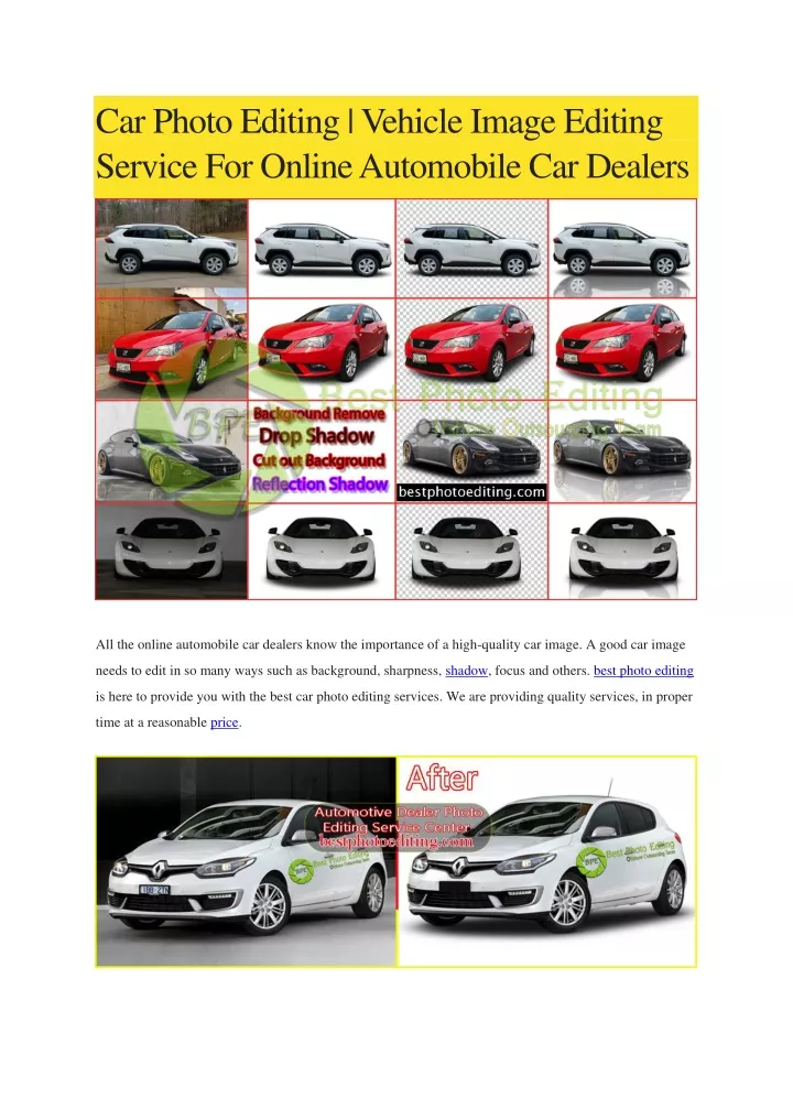 car photo editing vehicle image editing service