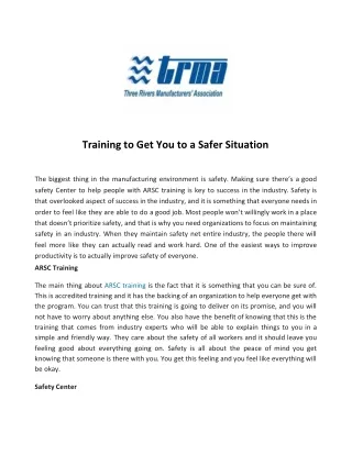 training to get you to a safer situation
