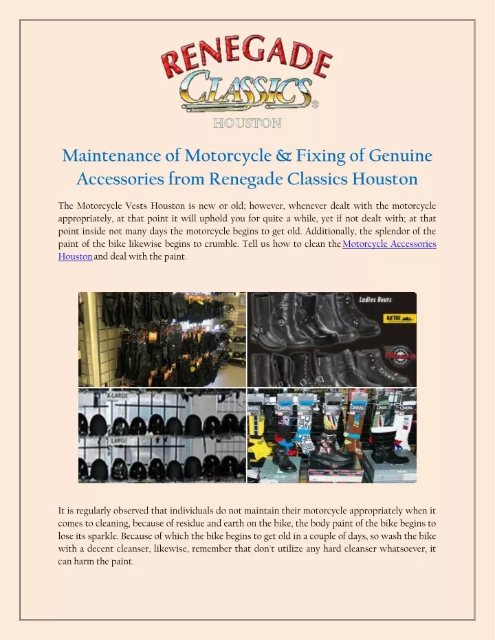 maintenance of motorcycle fixing of genuine