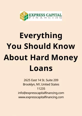 Everything You Should Know About Hard Money Loans
