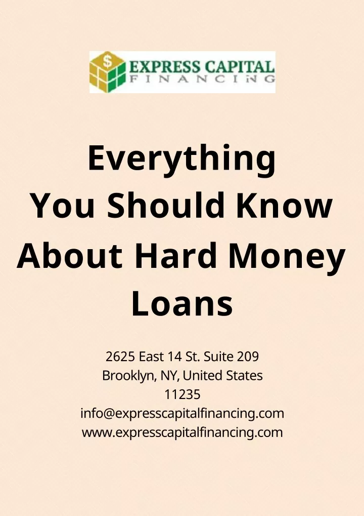 everything you should know about hard money loans