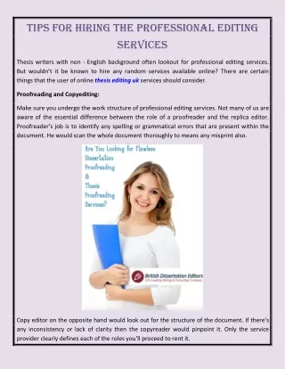 tips for hiring the professional editing services
