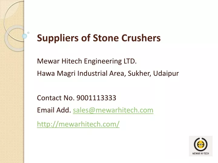 suppliers of stone crushers