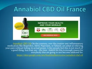 Annabiol CBD Oil (Fr) - Anxiety  Pain And Relief From Stress