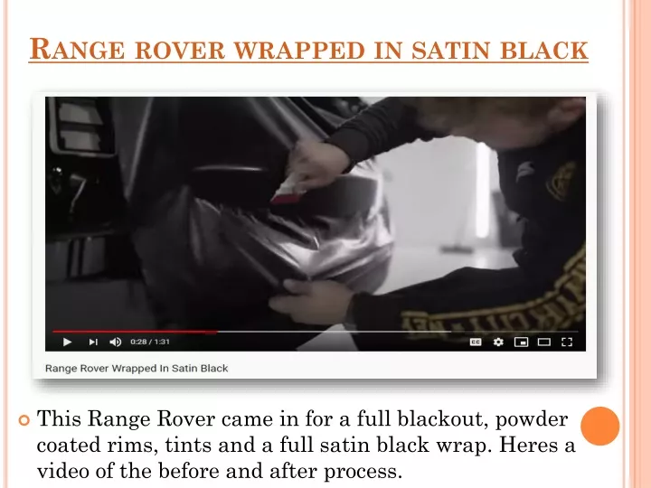 range rover wrapped in satin black