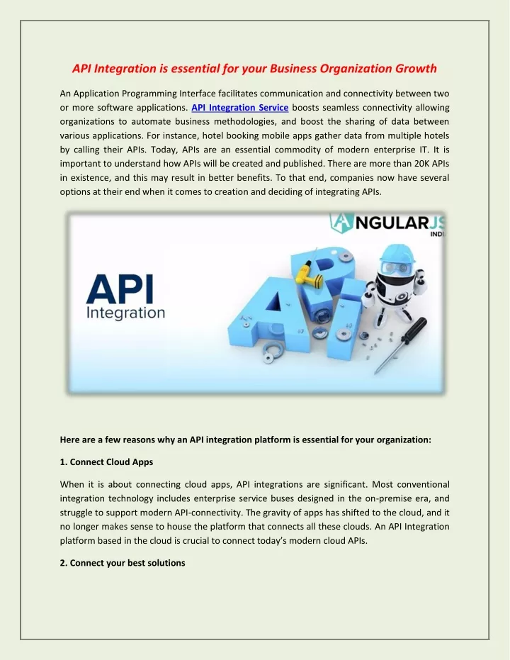 api integration is essential for your business