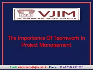 the importance of teamwork in project management