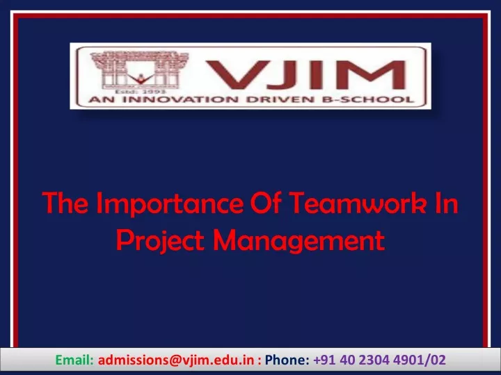 the importance of teamwork in project management
