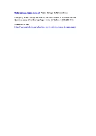 water damage repair irvine ca water damage