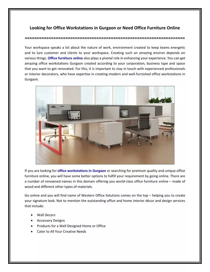 looking for office workstations in gurgaon