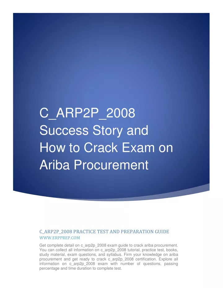 c arp2p 2008 success story and how to crack exam
