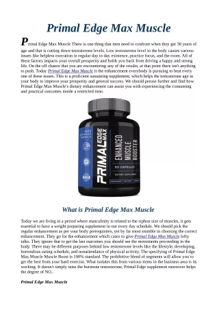 Primal Edge Max Muscle Shark Tank Reviews & Where to buy