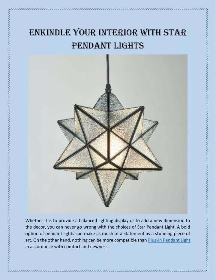 enkindle your interior with star pendant lights