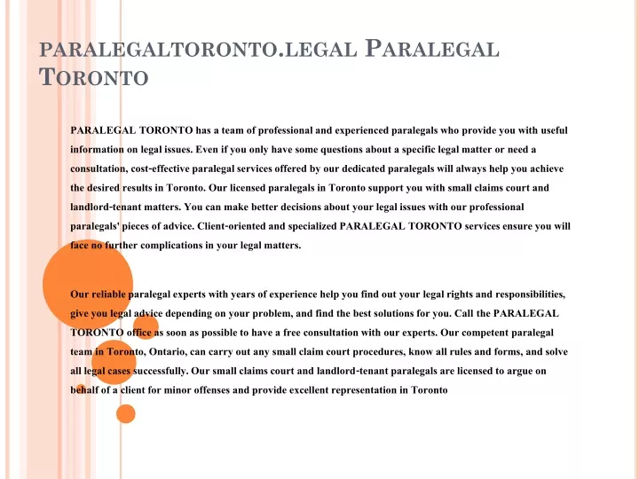 paralegaltoronto legal paralegal toronto