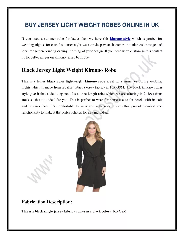 buy jersey light weight robes online in uk