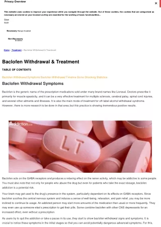 Baclofen Withdrawal & Treatment