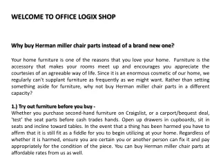 Why buy Herman miller chair parts instead of a brand new one