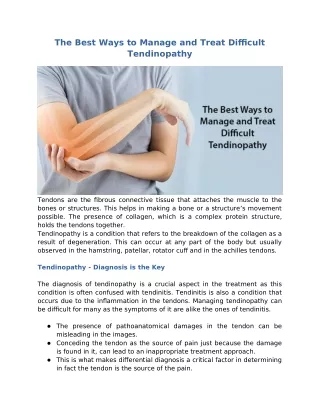 Tendinopathy rehabilitation