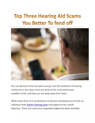 Audien Hearing Scam