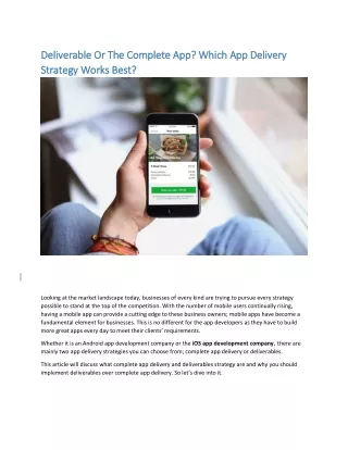 deliverable or the complete app deliverable