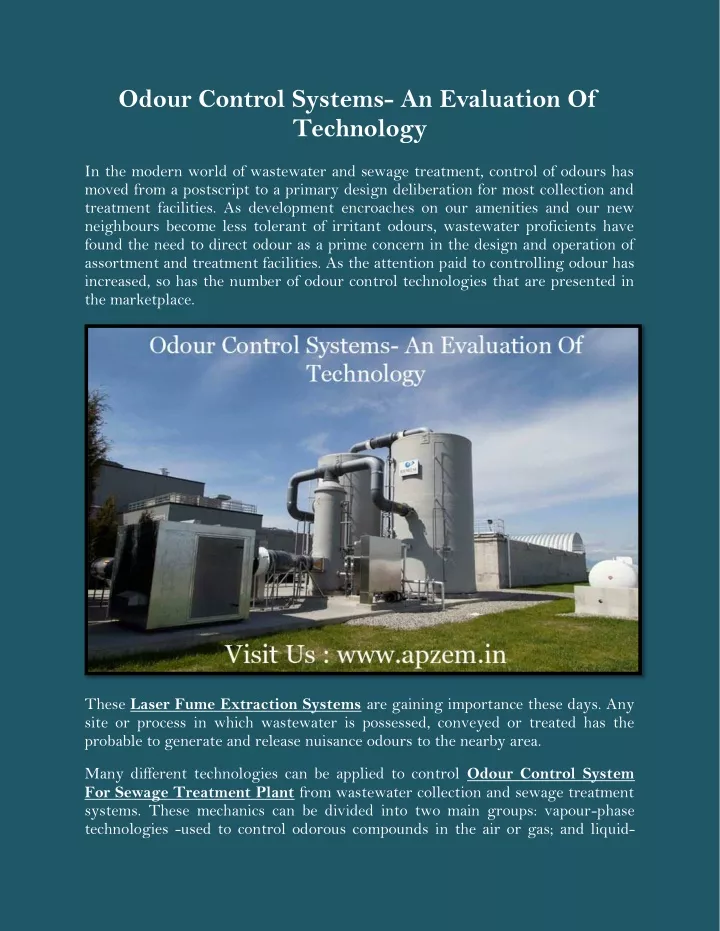 odour control systems an evaluation of technology