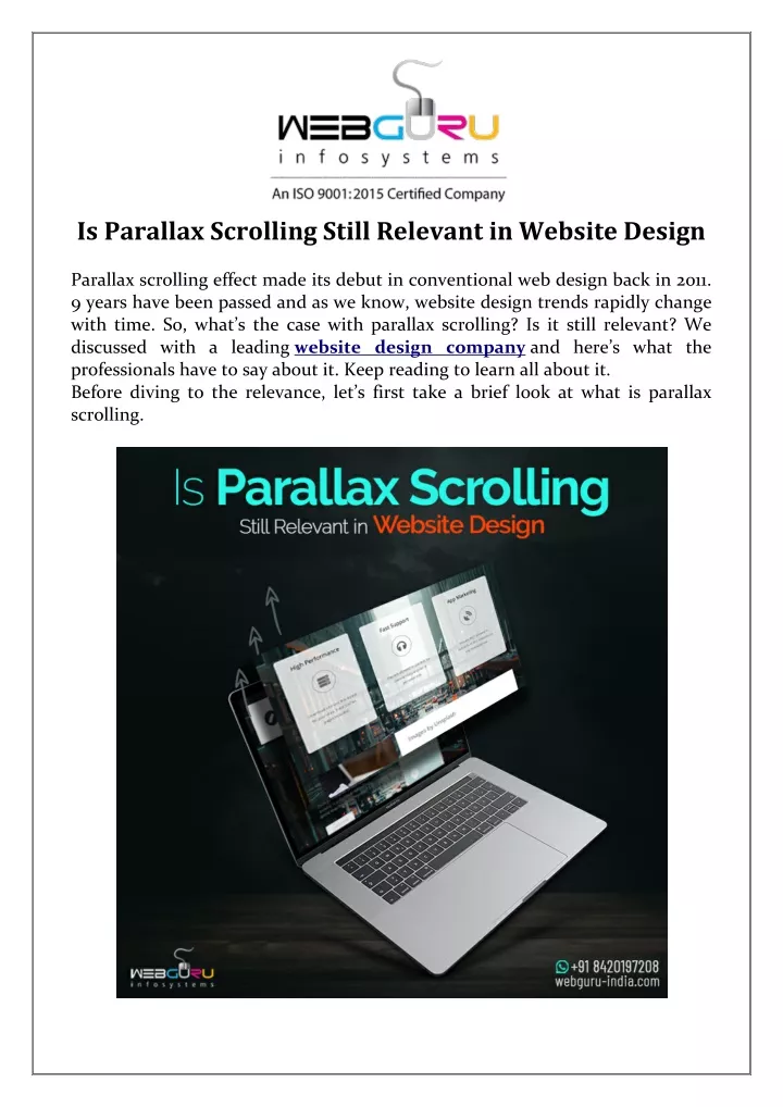 is parallax scrolling still relevant in website
