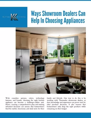 Ways Showroom Dealers Can Help In Choosing Appliances