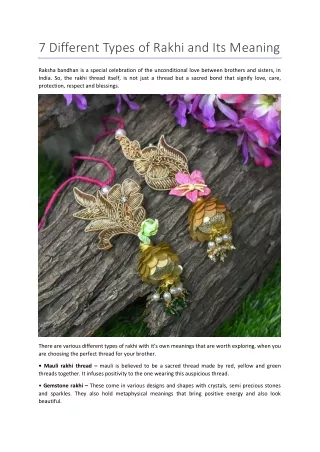 7 different types of rakhi and its meaning