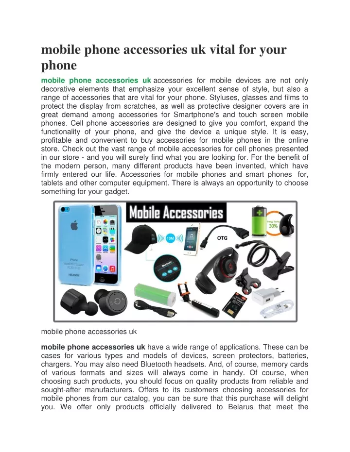 mobile phone accessories uk vital for your phone