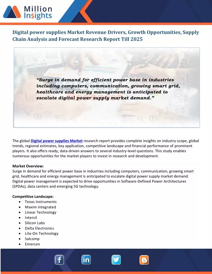 digital power supplies market revenue drivers