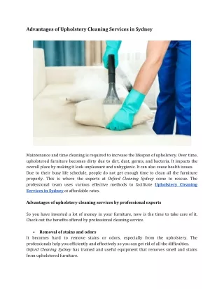 Reasons to Hire Professionals for Upholstery Cleaning Services in Sydney - Oxford Cleaning Sydney