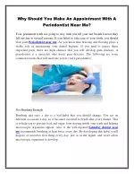 Why Should You Make An Appointment With A Periodontist Near Me?