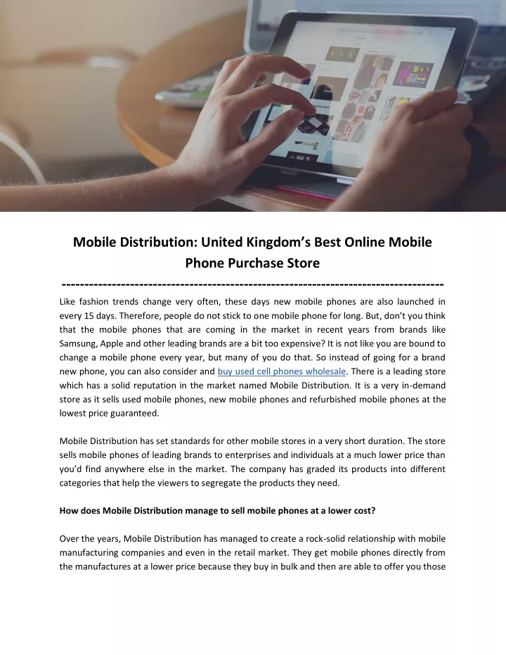 mobile distribution united kingdom s best online