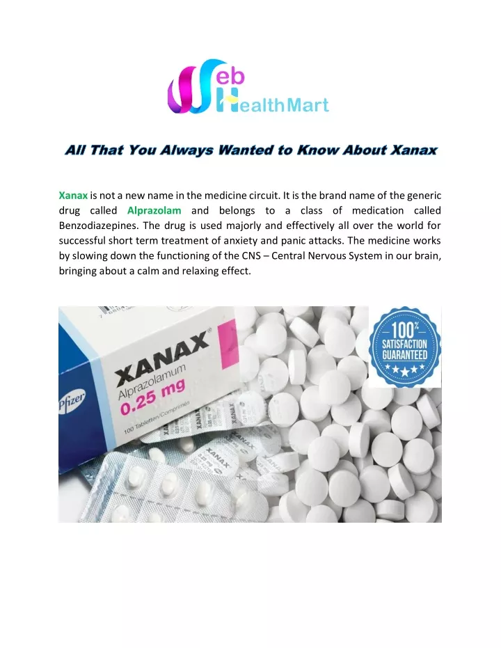 xanax is not a new name in the medicine circuit