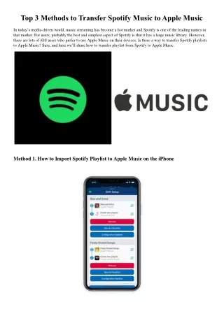Top 3 Methods to Transfer Spotify Music to Apple Music