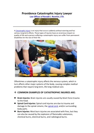 providence catastrophic injury lawyer law offices