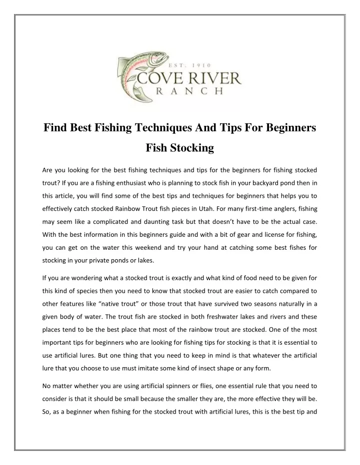 find best fishing techniques and tips