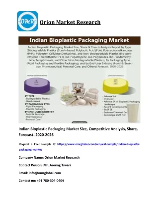 Indian Bioplastic Packaging Market Size, Competitive Analysis, Share, Forecast- 2020-2026