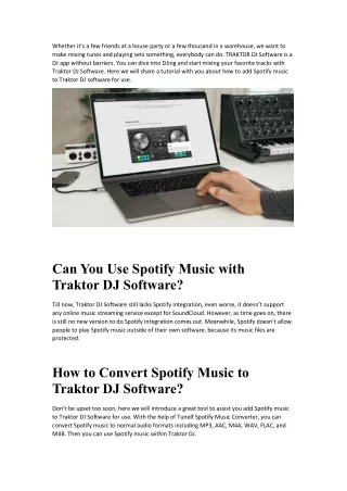 How to Import Spotify Playlist to Traktor DJ Software