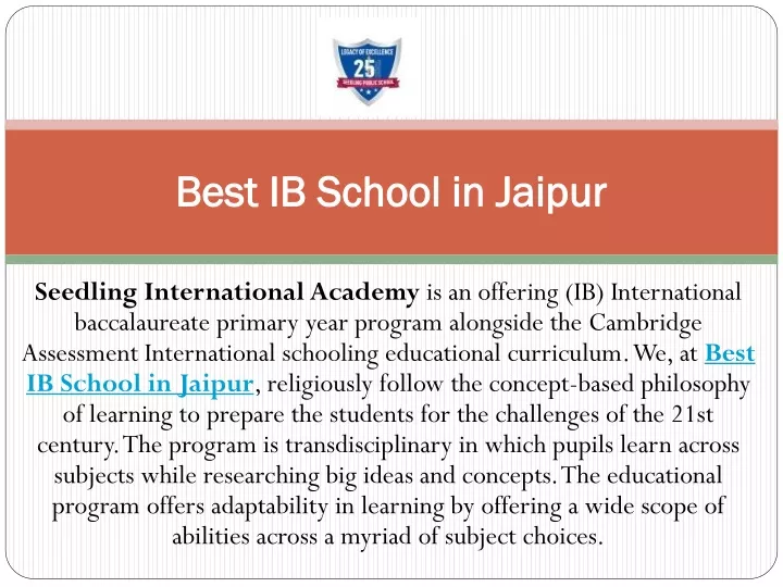best ib school in jaipur
