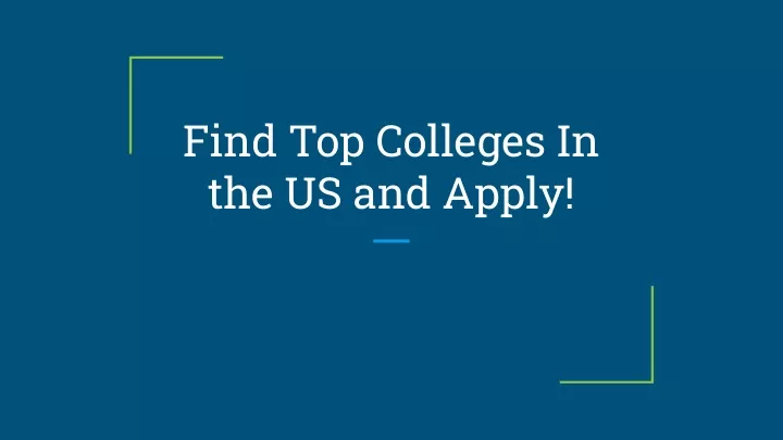 find top colleges in the us and apply