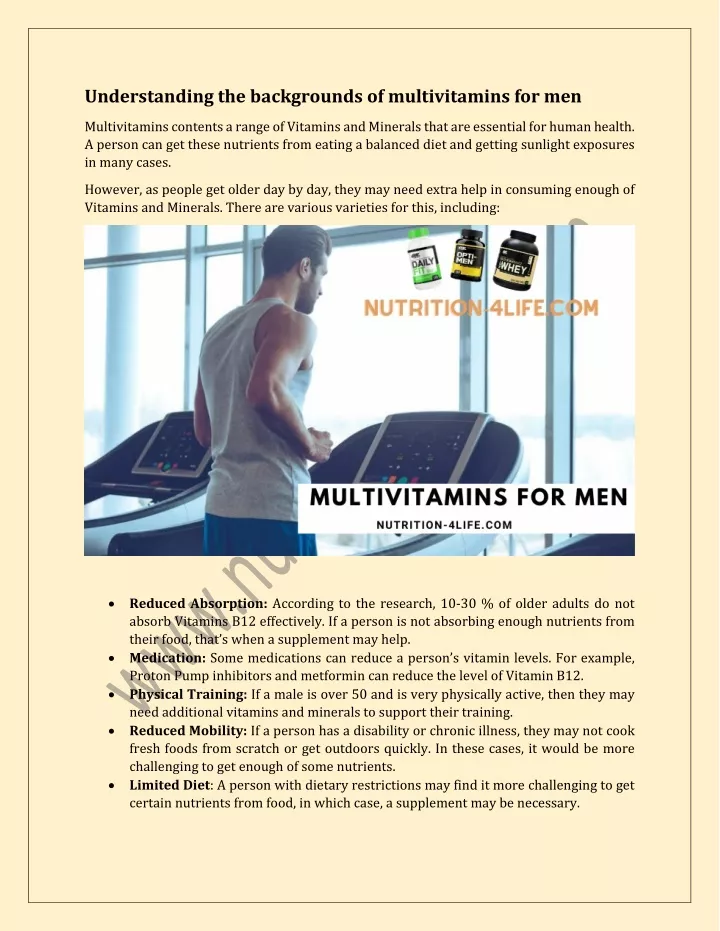 understanding the backgrounds of multivitamins